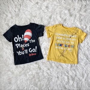 Dr Seuss Bundle of 2 Baby T-Shirts Size 12 Months